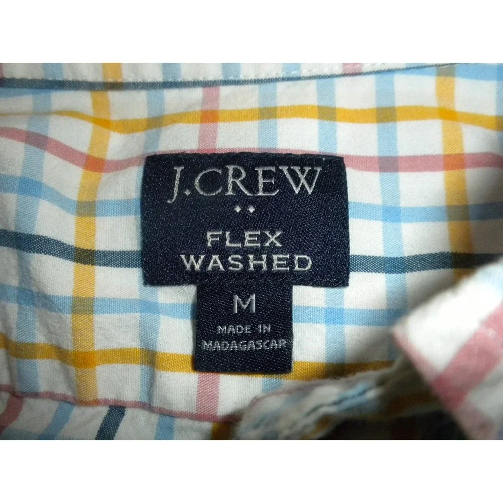 J Crew Shirt Mens M Flex Washed Slim Fit Graph Plaid Button Down Long Sleeve Ivy